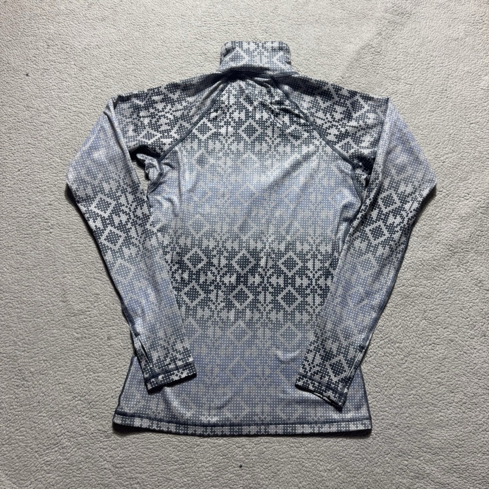 Nike Pro Top Womens Small Geometric Mock Neck 1/2 Zip Long Sleeve Pullover Gym - Picture 11 of 14